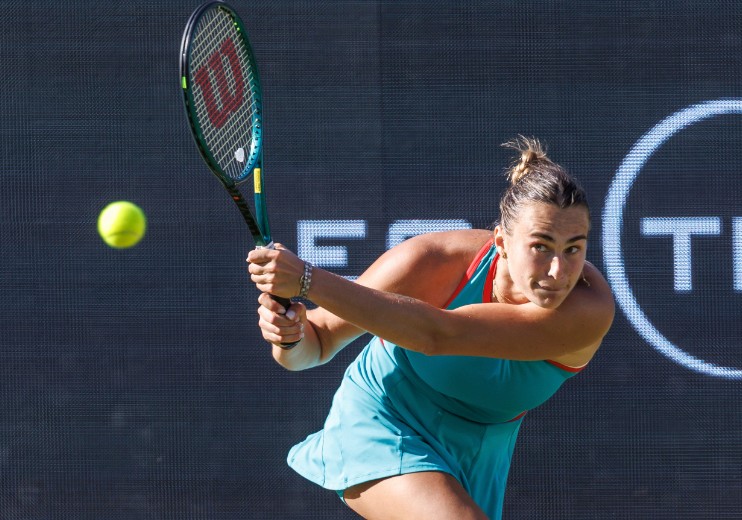 Aryna Sabalenka advanced to her eighth semi-final of the year. (Associated Press)