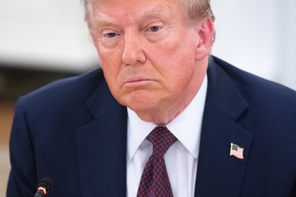 US President Donald Trump hosts tech leaders for a dinner in the State Dining Room of the White House in Washington, DC, on September 4, 2025. (Photo by SAUL LOEB / AFP)