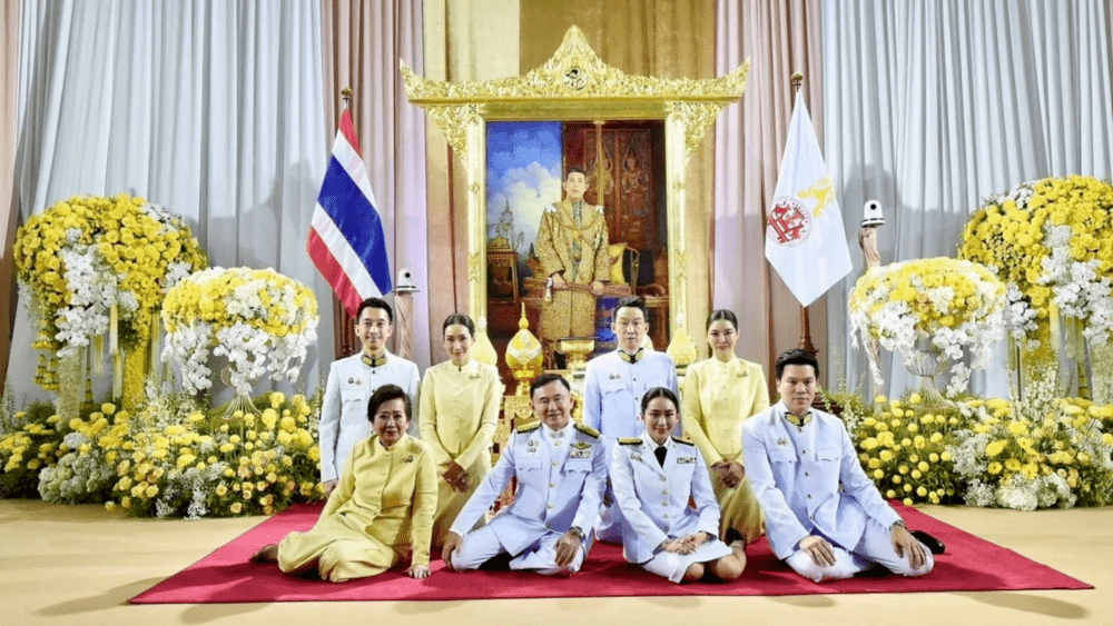 Thailand’s new prime minister, Paetongtarn Shinawatra, second from right in front, with her father, former prime minister Thaksin Shinawatra, second from left in front, and other family members in front of a portrait of King Maha Vajiralongkorn © Thai Government House/Reuters Thailand’s new prime minister, Paetongtarn Shinawatra, second from right in front, with her father, former prime minister Thaksin Shinawatra, second from left in front, and other family members in front of a portrait of King Maha Vajiralongkorn © Thai Government House/Reuters