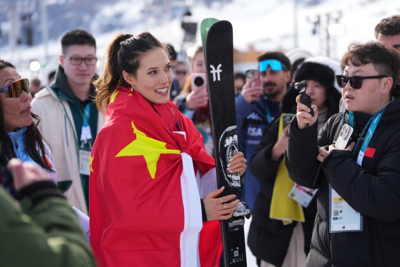 Eileen Gu had to settle for silver in the women's freestyle skiing slopestyle event for the second Games in a row. AP 