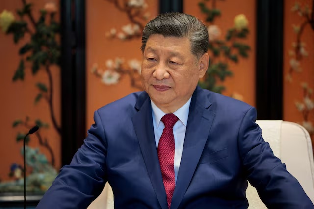 Chinese President Xi Jinping looks on during a meeting with U.S. President Donald Trump (not pictured) on the sidelines of their visit to the Zhongnanhai Garden in Beijing, China, May 15, 2026. REUTERS/Evan Vucci/Pool/File Photo