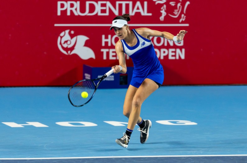 Sorana Cirstea hits a forehand return against Ajla Tomljanovic. PRUDENTIAL HONG KONG TENNIS OPEN