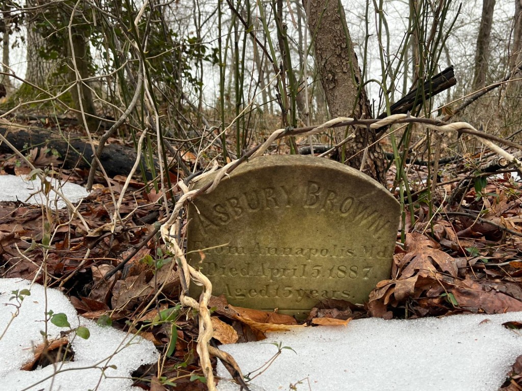 Photo by VICTORIA LAVELLE / AFP  An abandoned 19th-century grave is seen on the grounds of the House of Reformation for Colored Children, a closed down segregated juvenile detention facility that operated in the late 19th and early 20th century, in Cheltenham, Maryland, on February 17, 2026.