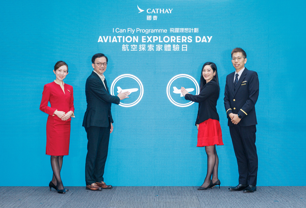 Under Secretary for Transport and Logistics Mr Liu Chun-san and Cathay Director People Patricia Hwang, officiated at the kick-off ceremony, marking the official launch of the Aviation Explorers Day under Cathay’s I Can Fly program for 2025.