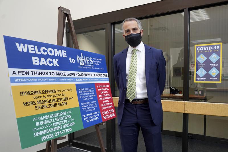 Richard Lavers, Deputy Commissioner New Hampshire Employment Security, poses for a photo at a New Hampshire Works employment security job center Monday, May 10, 2021, in Manchester, New Hampshire. Richard Lavers, Deputy Commissioner New Hampshire Employment Security, poses for a photo at a New Hampshire Works employment security job center Monday, May 10, 2021, in Manchester, New Hampshire.