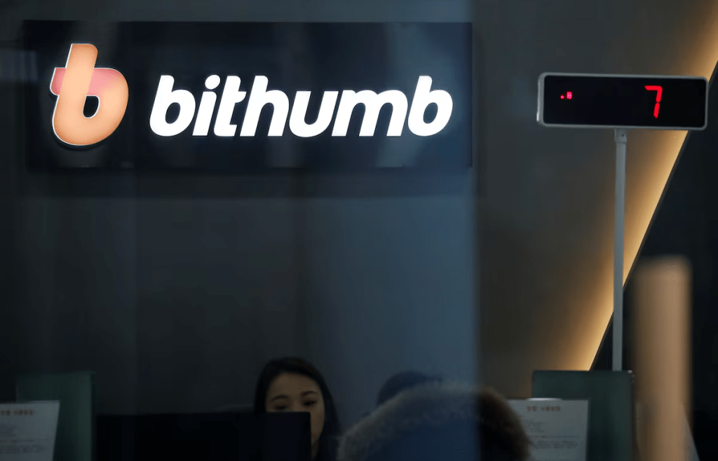 The logo of Bithumb is seen at its cryptocurrencies exchange in Seoul, South Korea, January 11, 2018. REUTERS/Kim Hong-Ji 