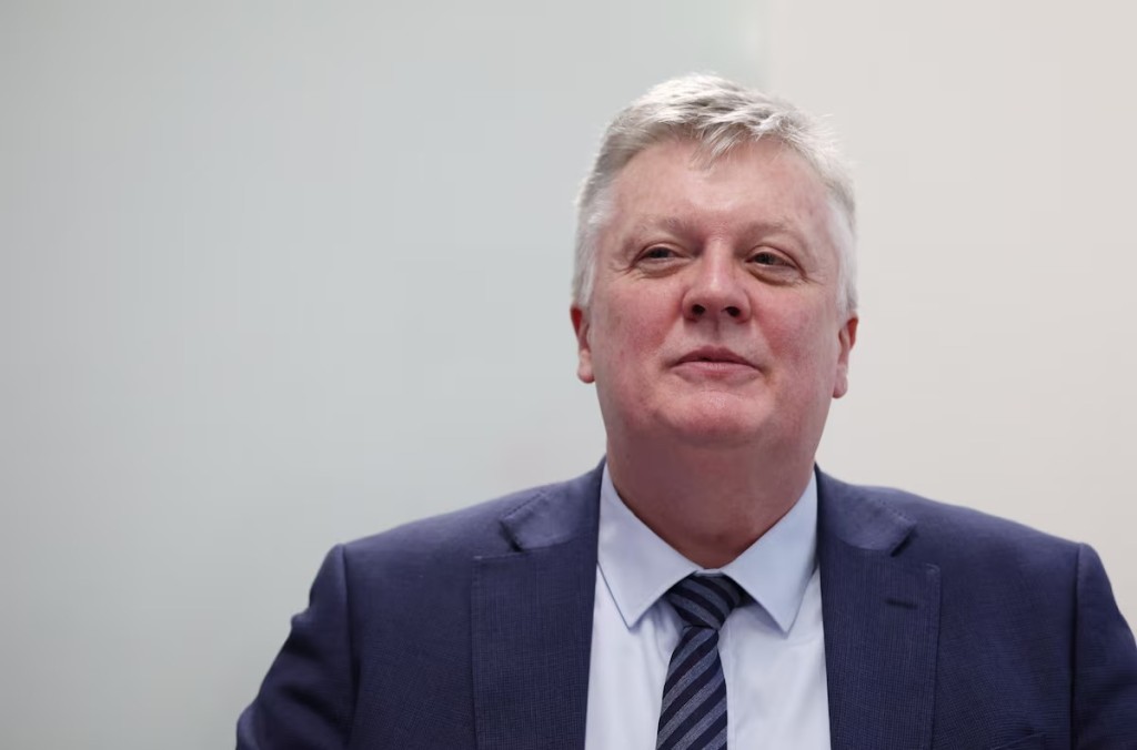 Chief Economist and Executive Director for Monetary Analysis and Research at the Bank of England Huw Pill looks on during an interview with Reuters at the Bank of England in London, Britain, February 12, 2025. REUTERS