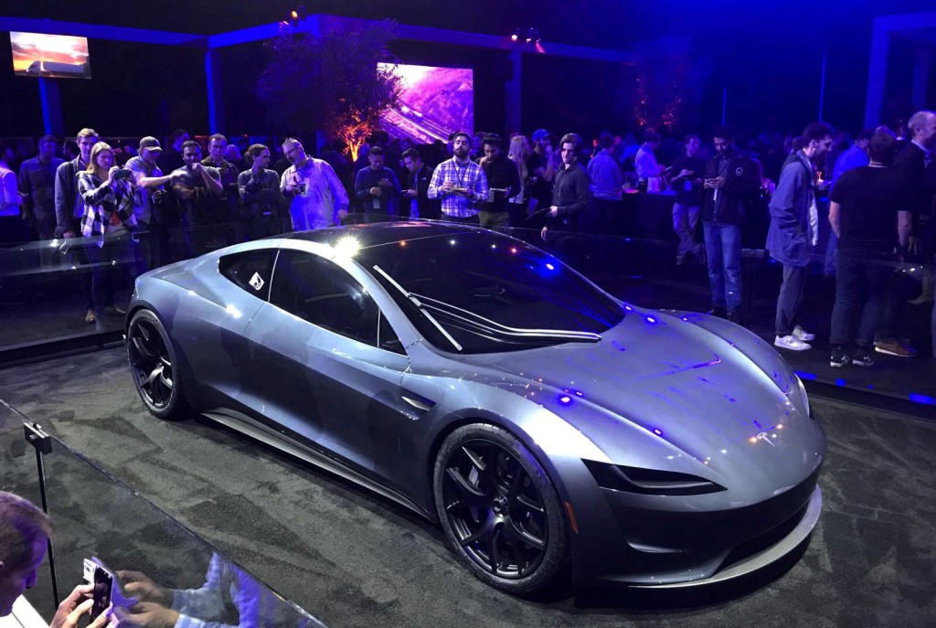 Tesla's new Roadster is unveiled during a presentation in Hawthorne, California, U.S., November 16, 2017.      REUTERS/Alexandria Sage