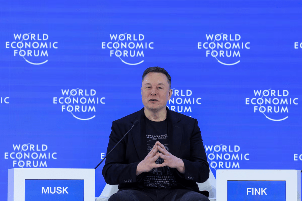 Elon Musk attends the 56th annual World Economic Forum (WEF) meeting in Davos, Switzerland, January 22, 2026. REUTERS/Denis Balibouse
