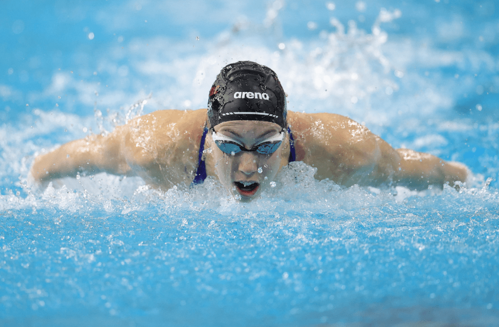 Gretchen Walsh now holds the 13 fastest times in the event's history. AFP