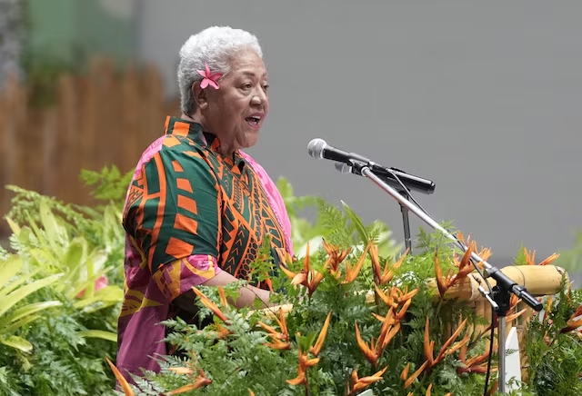 Samoan Prime Minister Fiame speaks at a Welcome Reception and State Banquet at Apia Park during the Commonwealth Heads of Government Meeting in Samoa. (Reuters/File)