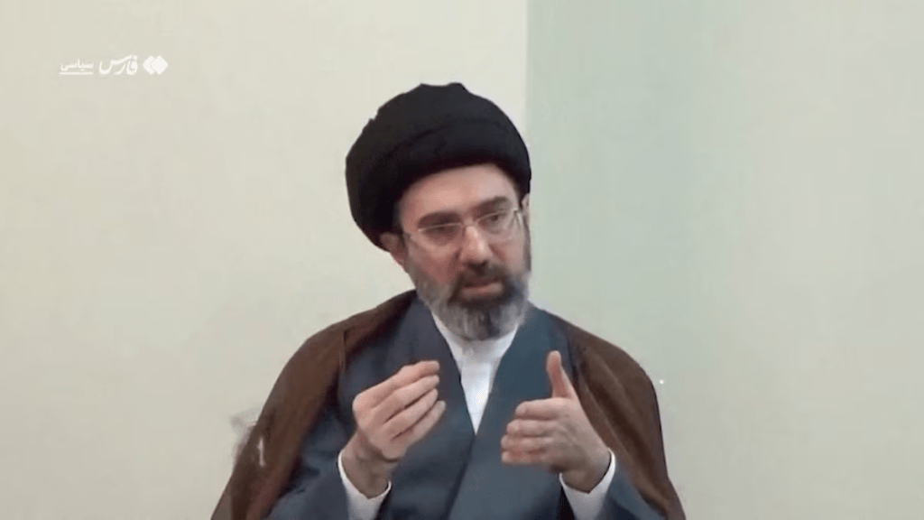 A still image from undated archive footage released by Iranian media on August 24, 2026, shows Mojtaba Khamenei attending a meeting before he assumed the role of Iran's Supreme Leader, at an unknown location. Pool via WANA/REUTERS TV/Handout via REUTERS
