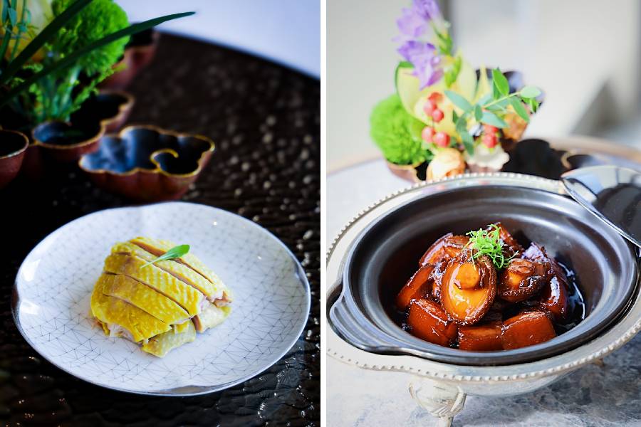 Authentic Shanghai delicacies include signature salty chicken and pork belly with abalone.