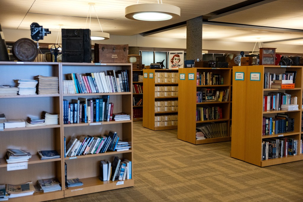 Photo by KENT NISHIMURA / AFP  Periodicals and historical items are seen on shelving in the office area of the Packard Campus of the Library of Congress’s National Audio-Visual Conservation Center in Culpeper, Virginia, on April 2, 2026.