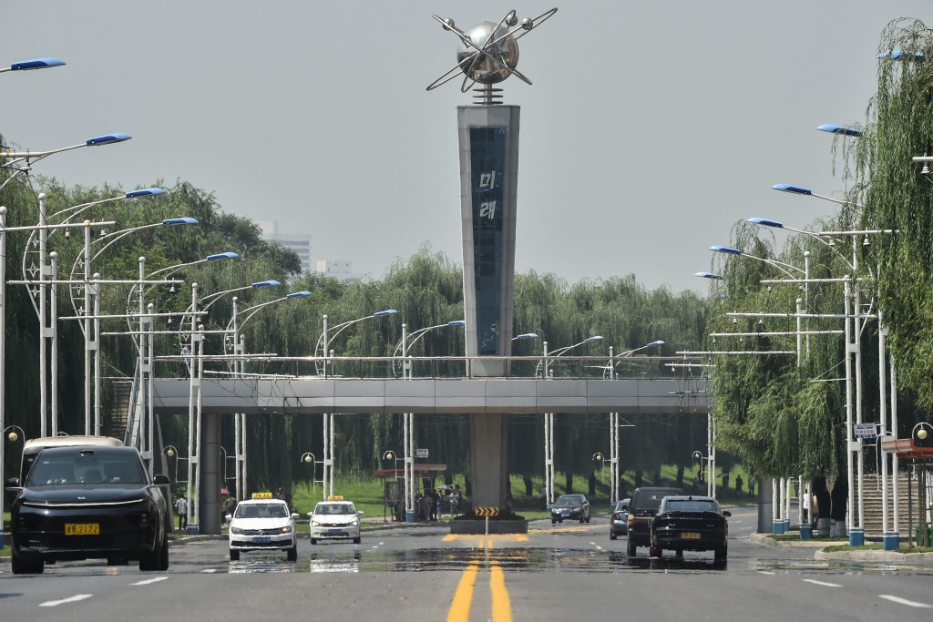 A general view shows Mirae Scientists Street in Pyongyang on August 4, 2026. (Photo by KIM Won Jin / AFP)