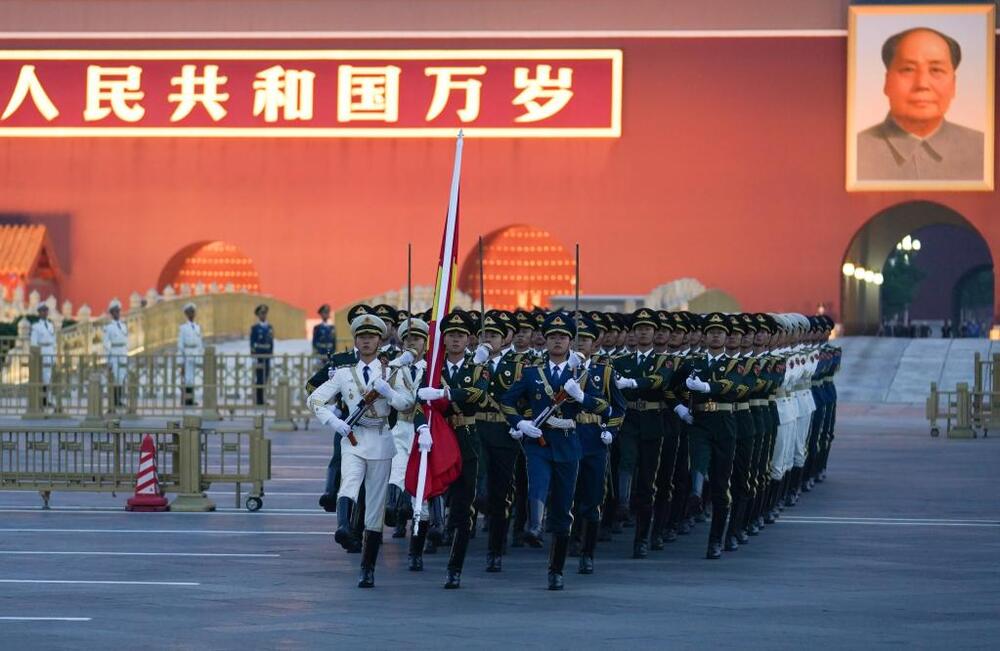 A flag-raising ceremony to celebrate the 73rd anniversary of the founding of the People's Republic of China is held at the Tiananmen Square in Beijing, capital of China, Oct. 1, 2022. (Xinhua/Chen Zhonghao)
