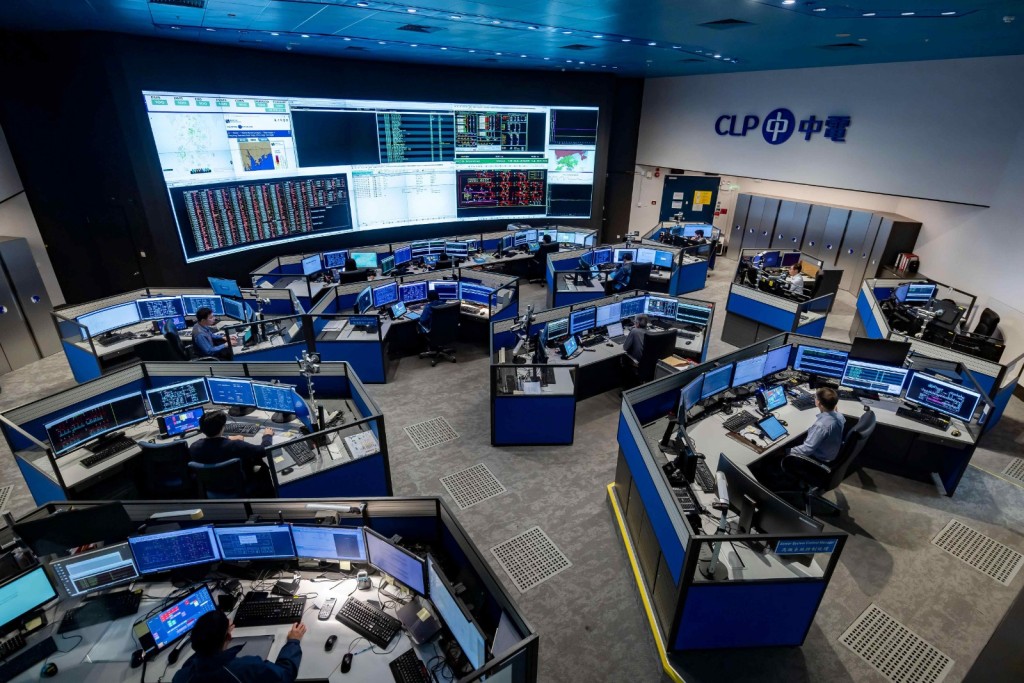 CLP Power engineers monitor the power system round the clock at the System Control Centre, ensuring a stable and secure power supply. (CLP Power)