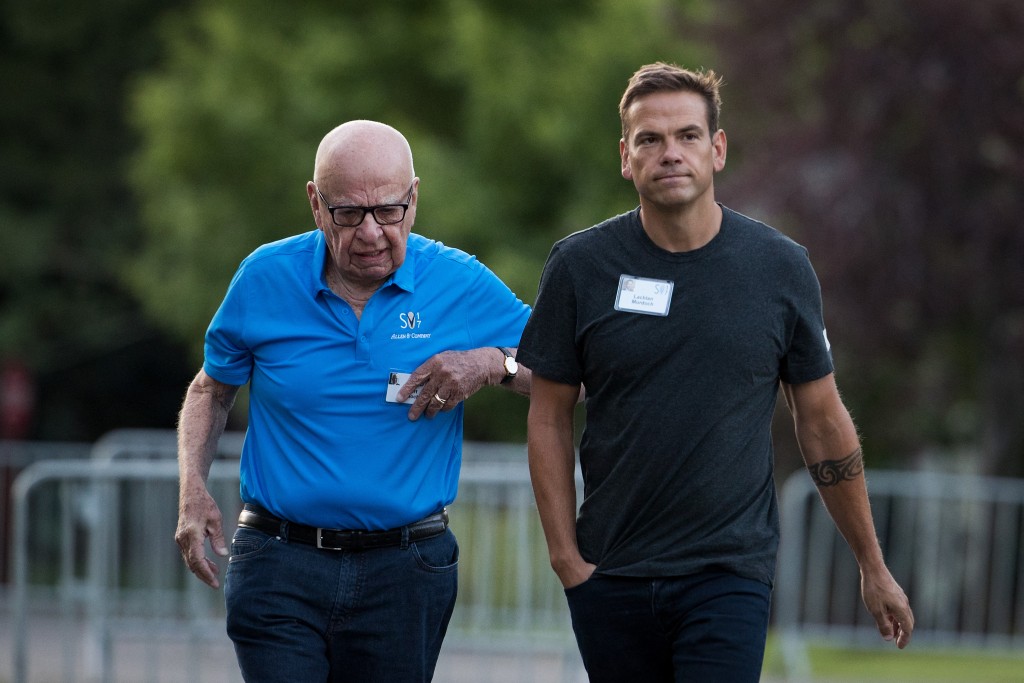 Rupert Murdoch (L) and Lachlan Murdoch. (AFP/File)