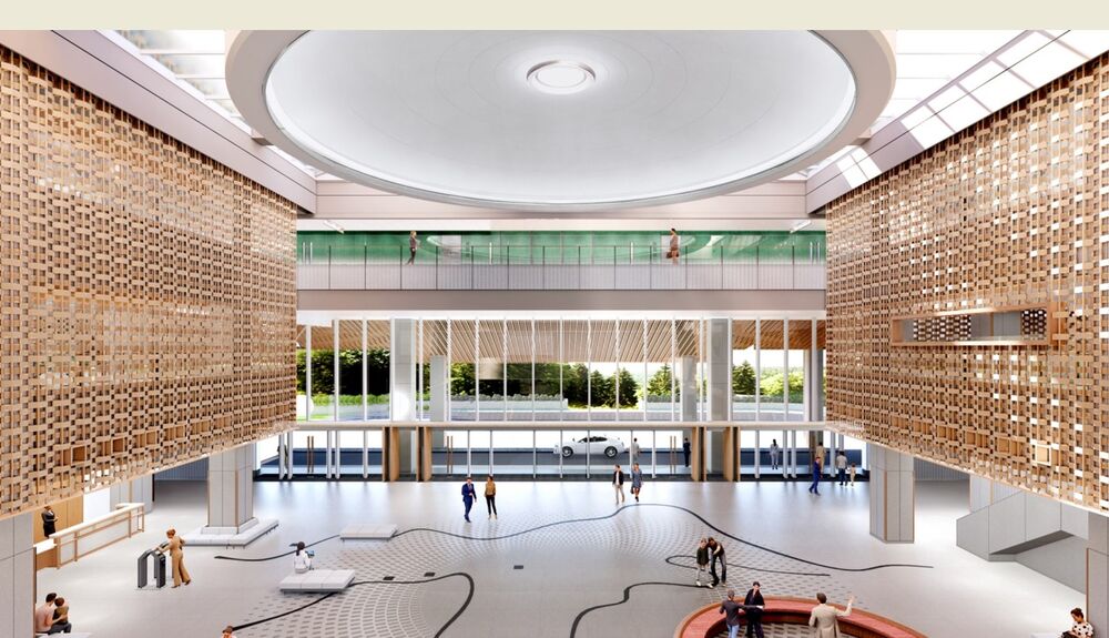 An artist's conception of the hospital's atrium. An artist's conception of the hospital's atrium.