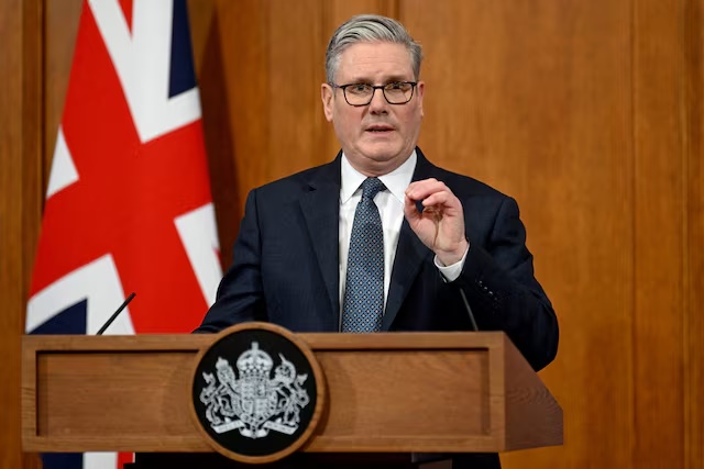 British Prime Minister Keir Starmer gives an update on the situation in the Middle East at Downing Street Briefing Room, in London, Britain, March 05, 2026. Jaimi Joy/Pool via REUTERS/File Photo 