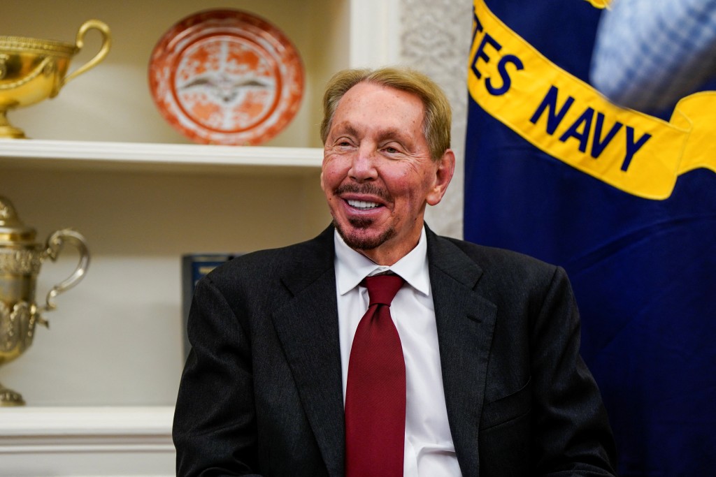 Larry Ellison is seen at the White House in February 3. Photo by REUTERS
