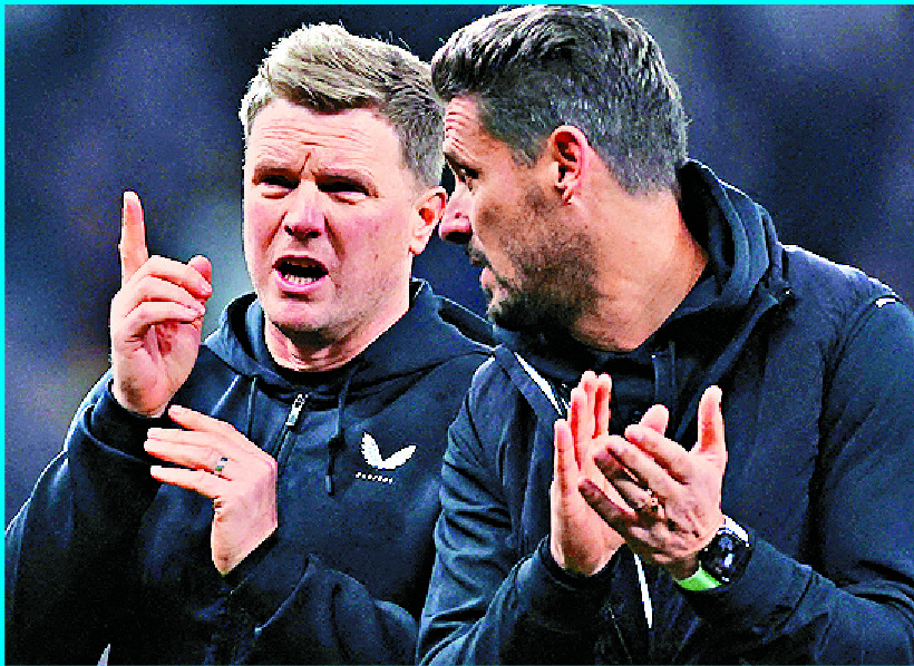 Eddie Howe with assistant manager Jason Tindall. REUTERS Eddie Howe with assistant manager Jason Tindall. REUTERS