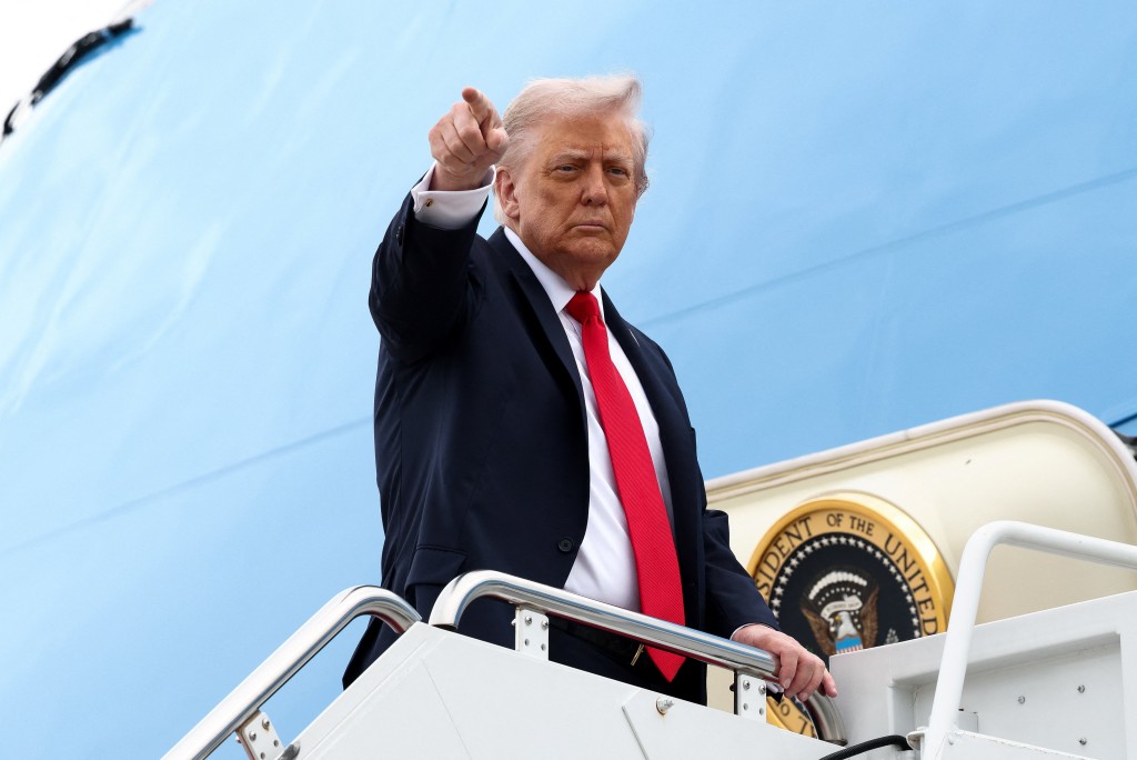 U.S. President Donald Trump boards Air Force One as he departs for a state visit to Britain, at Joint Base Andrews, Maryland, U.S., September 16, 2025. (Reuters)