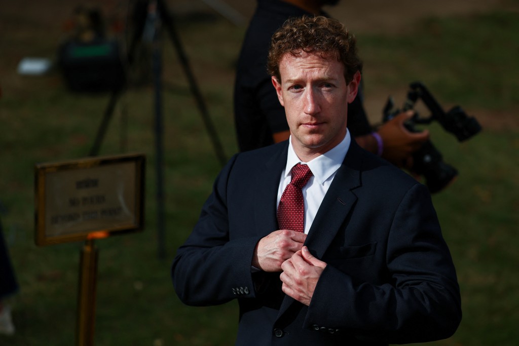 Mark Zuckerberg attends a press briefing held by U.S. President Donald Trump with AI executives following a meeting on artificial intelligence, outside the West Wing of the White House on September 29, 2026 in Washington, DC. (AFP)