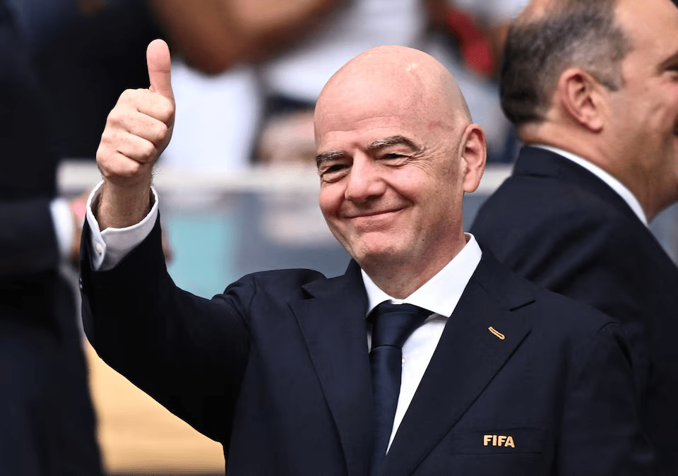 Soccer Football - FIFA World Cup 2026 - Quarter Final - Norway v England - Miami Stadium, Miami Gardens, Florida, U.S. - July 11, 2026 FIFA President Gianni Infantino in the stands before the match REUTERS/Dylan Martinez