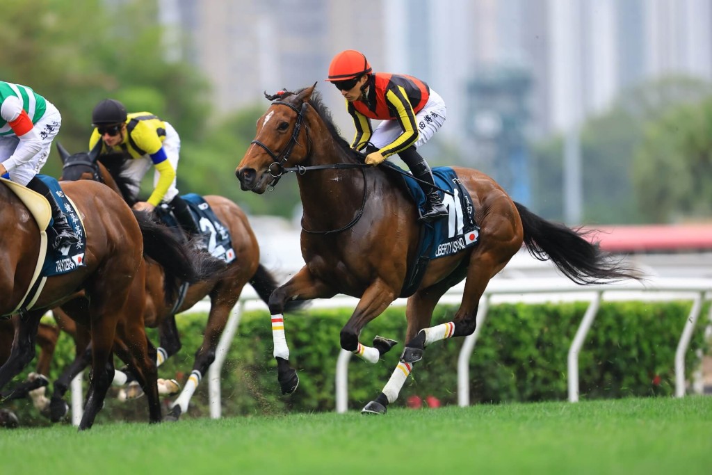 Liberty Island in the 2025 FWD G1 QEII Cup at Sha Tin (Shuhei Okada/Idol Horse)