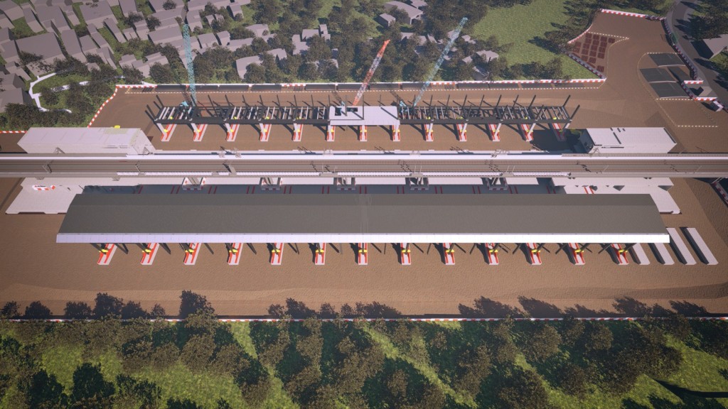 Construction of the Hung Shui Kiu Station halves