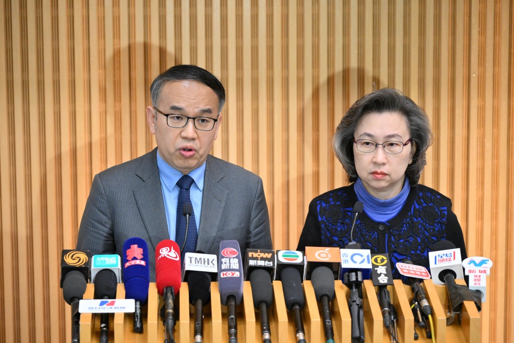 The findings were outlined at a media briefing by Secretary for Financial Services and the Treasury Christopher Hui Ching-yu and Secretary for the Civil Service Ingrid Yeung Ho Poi-yan.