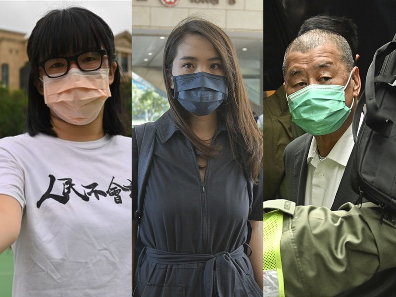 (Left to right) Chow Hang-tung, Gwyneth Ho Kwai-lam, and Jimmy Lai Chee-ying. (File photo) (Left to right) Chow Hang-tung, Gwyneth Ho Kwai-lam, and Jimmy Lai Chee-ying. (File photo)