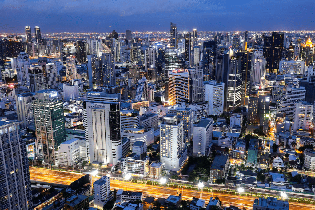 Bangkok's skyline is photographed during sunset in Bangkok, Thailand, July 3, 2023. REUTERS/Athit Perawongmetha/File Photo