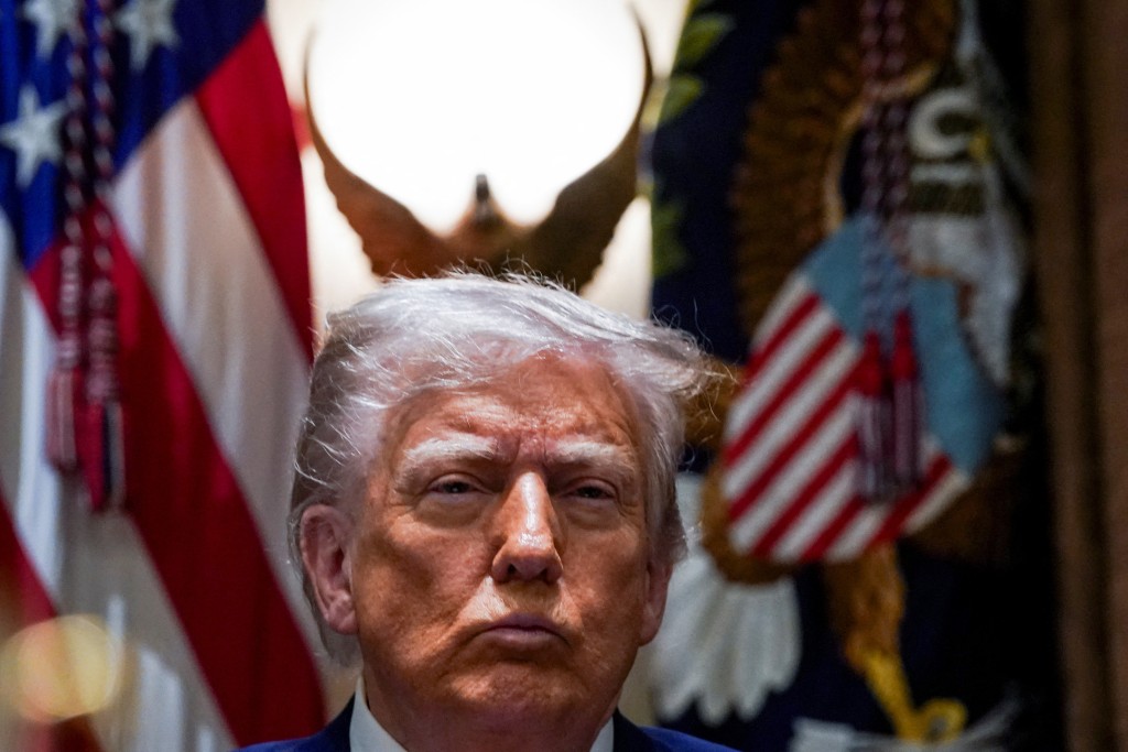 US President Donald Trump attends a cabinet meeting at the White House in Washington, DC, US, April 10, 2025. REUTERS