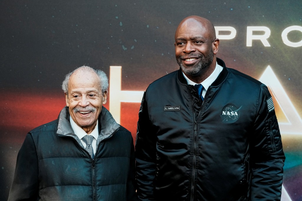 Ed Dwight and Leland D. Melvin attend the premiere of "Project Hail Mary" at Lincoln Center in New York City, U.S., March 18, 2026. REUTERS/Eduardo Munoz