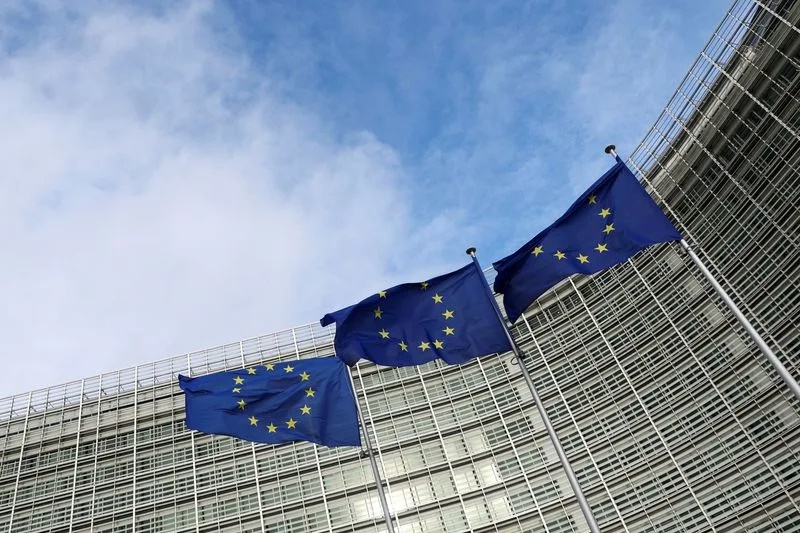 European Union flags fly outside the European Commission in Brussels, Belgium November 8, 2023. REUTERS/Yves Herman