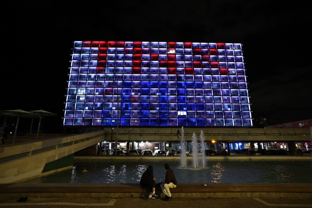 A message to outgoing US President Joe Biden that reads 'Thanks, Joe', is illuminated on the windows of the Tel Aviv city hall on January 18, 2025, a day before a ceasefire approved by Israel and Hamas is set to take effect. (AFP) A message to outgoing US President Joe Biden that reads 'Thanks, Joe', is illuminated on the windows of the Tel Aviv city hall on January 18, 2025, a day before a ceasefire approved by Israel and Hamas is set to take effect. (AFP)