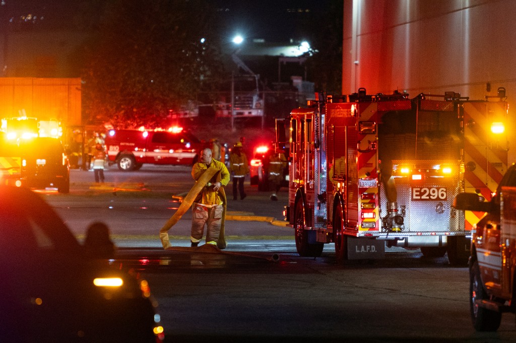 Photo by BLAKE FAGAN / AFP First responders work on the scene after a news helicopter crashed in Chatsworth, a suburban neighborhood of Los Angeles, California on September 15, 2026.