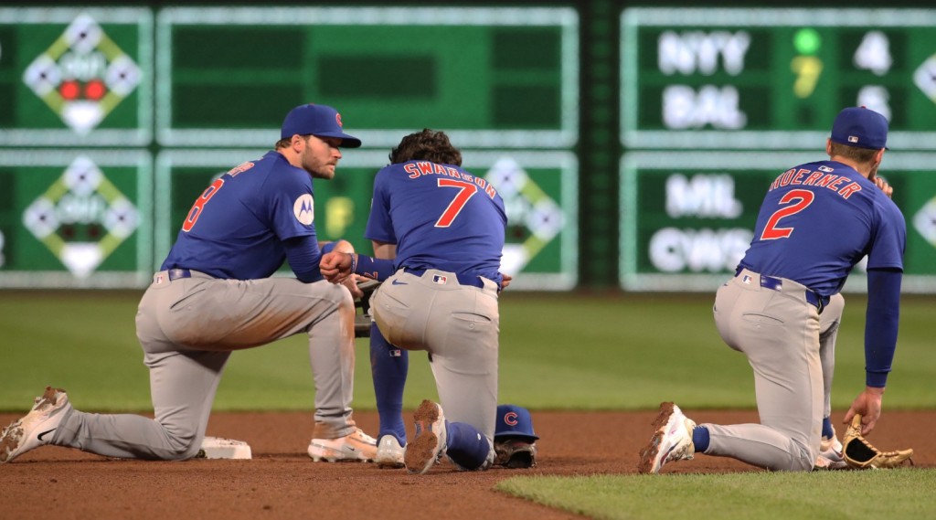 Chicago Cubs players are visibly shaken by the incident. REUTERS