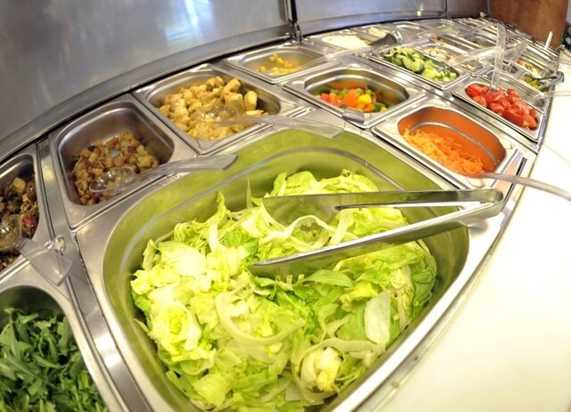 Pre-cut vegetables of a self service salad bar are displayed for sale in a shop in the northern German town of Hamburg May 26, 2011. REUTERS/Morris Mac Matzen 