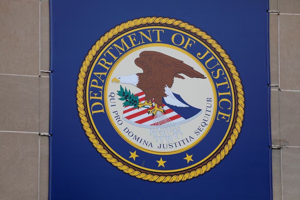 The crest of the United States Department of Justice (DOJ) is seen at their headquarters in Washington, D.C., U.S., May 10, 2021. REUTERS/Andrew Kelly/File Photo/File Photo The crest of the United States Department of Justice (DOJ) is seen at their headquarters in Washington, D.C., U.S., May 10, 2021. REUTERS/Andrew Kelly/File Photo/File Photo