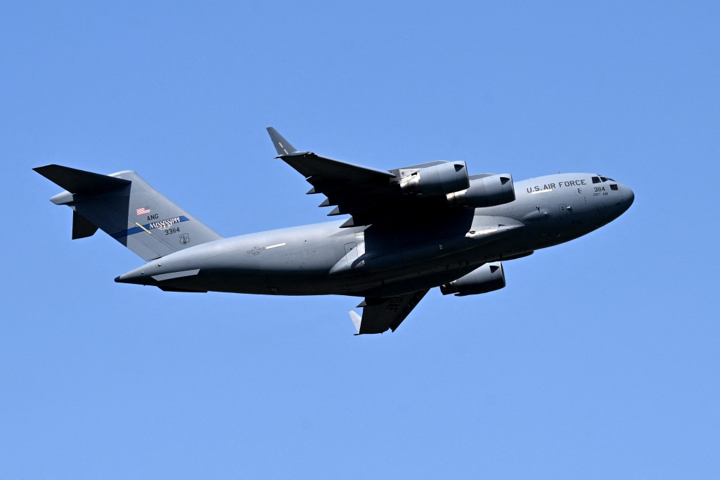 Photo by FAROOQ NAEEM / AFP A US Air Force Boeing C-17 Globemaster III (Mississippi ANG) aircraft takes off from Pakistan's Nur Khan military airbase in Rawalpindi on April 20, 2026.