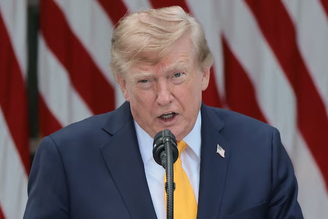 U.S. President Donald Trump speaks as he hosts a back-to-school-themed event to highlight his administration's education policies, in the Rose Garden at the White House in Washington, D.C., U.S., August 24, 2026. REUTERS/Jonathan Ernst