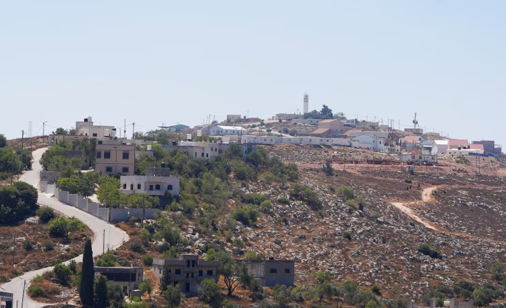 Jewish settlement of Shilo in the Israeli-occupied West Bank as seen from the Palestinian village of Jalud July 2, 2026. REUTERS/Ali Sawafta