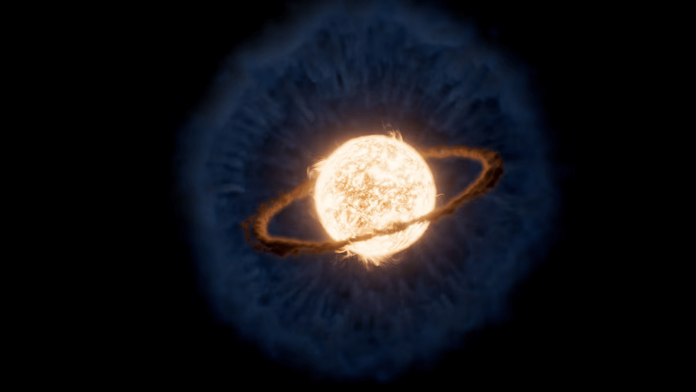 An artist's concept shows a ring of hot gas left after a star consumed a planet, in this undated illustration. NASA's James Webb Space Telescope observed such a ring and also found an expanding cloud of cooler dust enveloping the scene. NASA, ESA, CSA, Ralf Crawford (STScI)/Handout via REUTERS