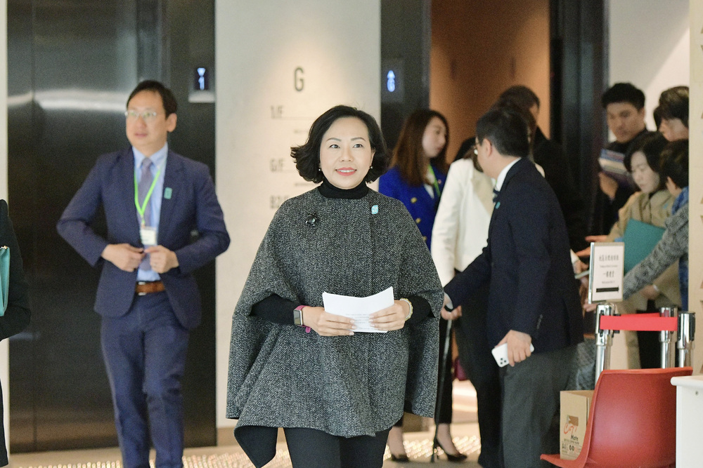 Alice Mak leaves after the training session. Alice Mak leaves after the training session.