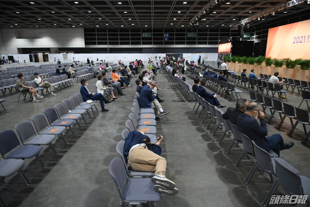 Candidates fell asleep as they waited for results of Election Committee election. Candidates fell asleep as they waited for results of Election Committee election.