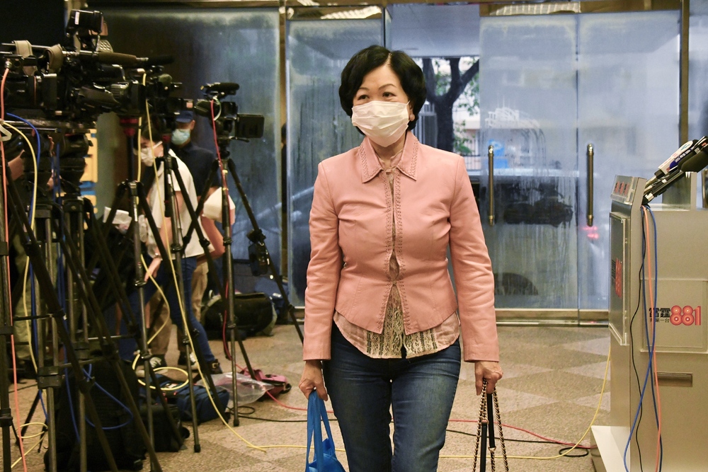 Regina Ip arrives for her radio guesting. SING TAO Regina Ip arrives for her radio guesting. SING TAO