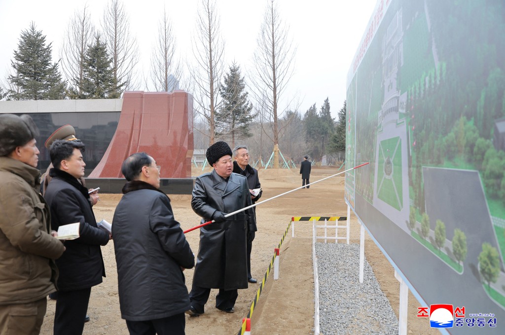 Photo by STR / KCNA VIA KNS / AFP. This picture taken on February 13, 2026 and released by North Korea's official Korean Central News Agency (KCNA) on February 14, 2026 shows North Korean leader Kim Jong Un inspecting the under-construction Memorial Museum of Combat Feats in Pyongyang.